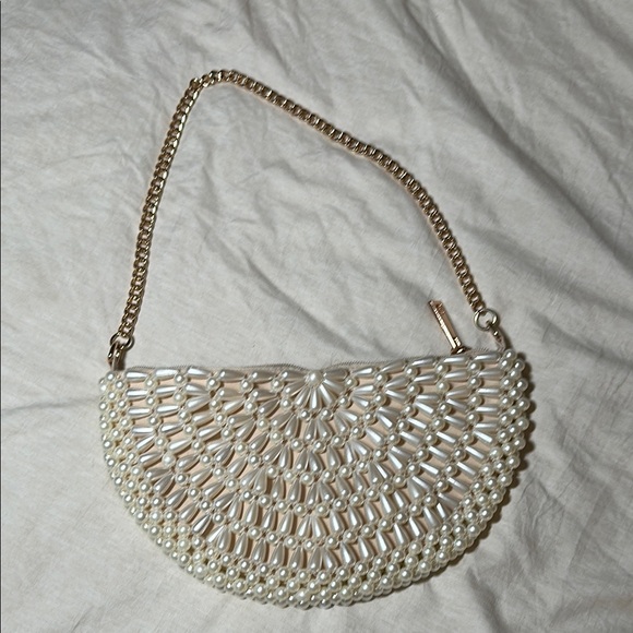 a new day Pearl Beaded Clutch with Gold Chain - Picture 2 of 3